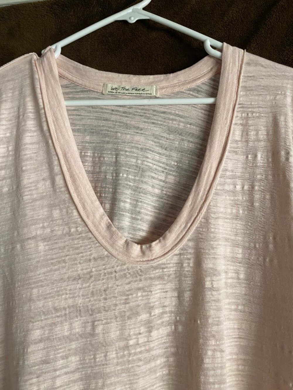 We The Free, short sleeve, light pink, tunic w/slight bottom flare, size XL - Picture 2 of 10